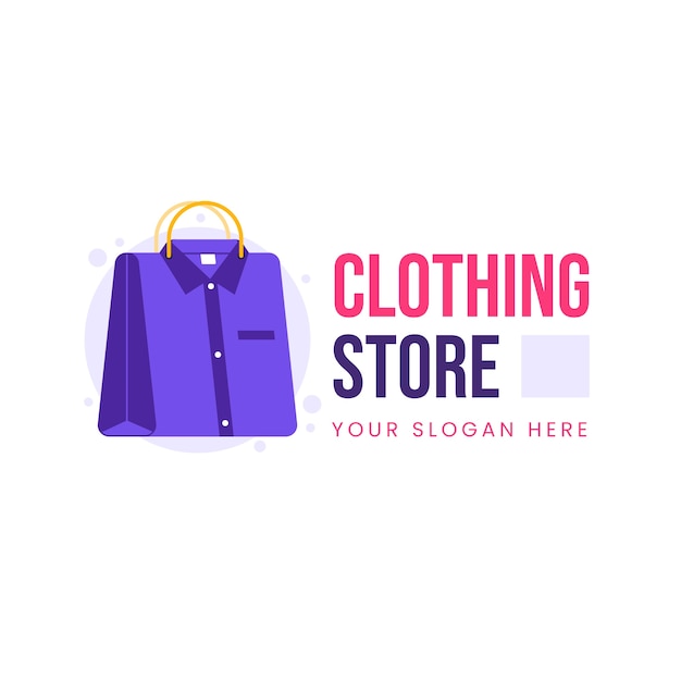 Vector gratuito diseño de logotipo de tienda de ropa de diseño plano