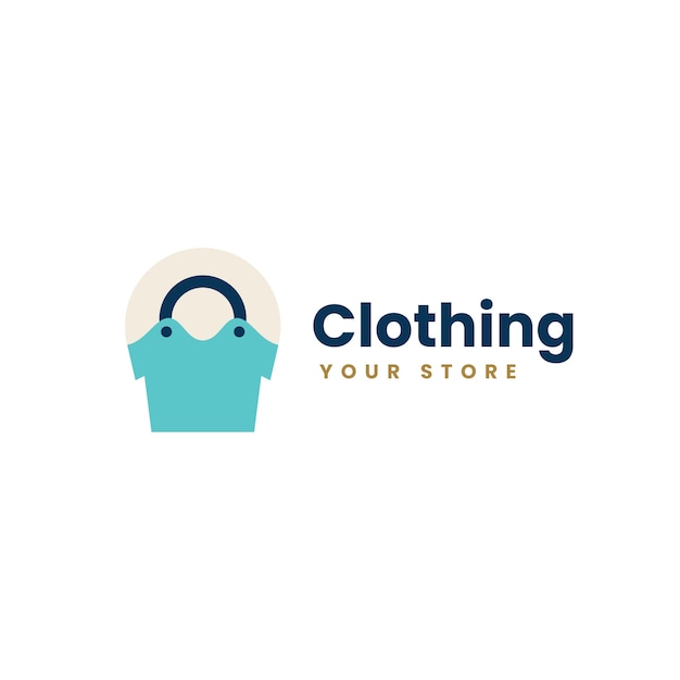 Vector gratuito diseño de logotipo de tienda de ropa de diseño plano