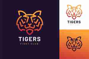 Vector gratuito diseño de logotipo de tigre degradado