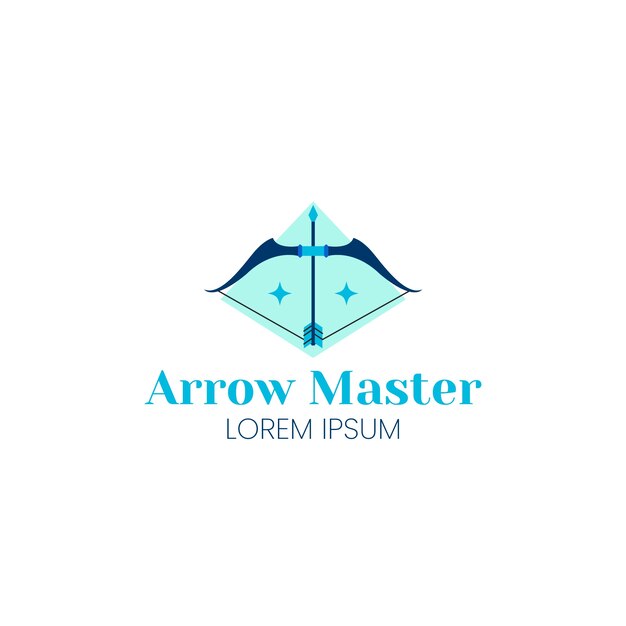 Diseño de logotipo de tiro con arco dibujado a mano