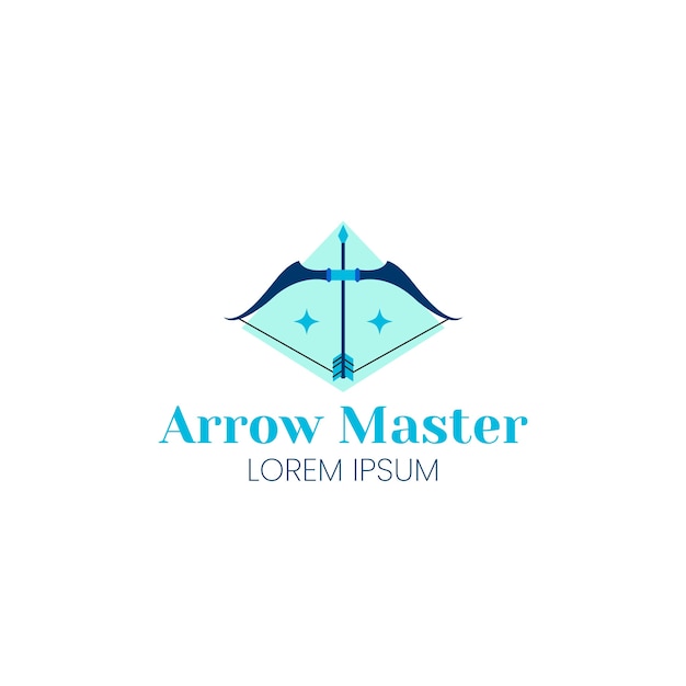 Diseño de logotipo de tiro con arco dibujado a mano