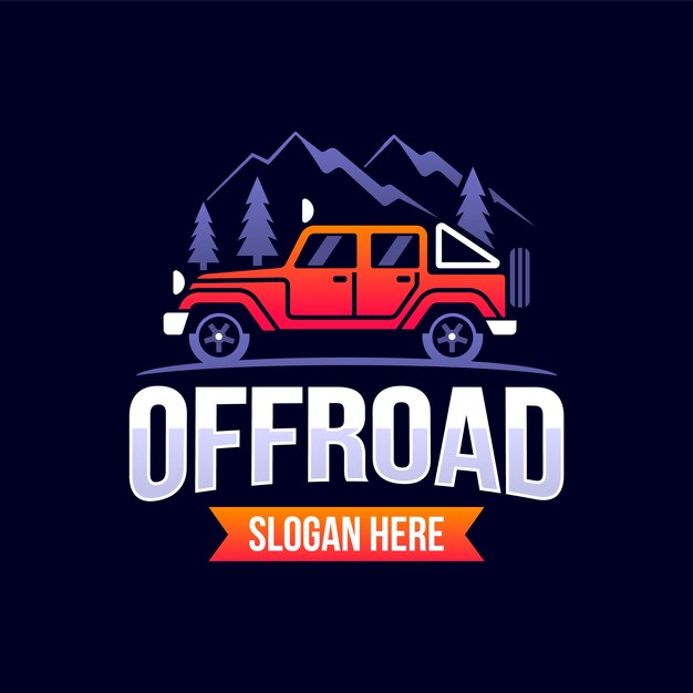 Diseño de logotipo todoterreno degradado