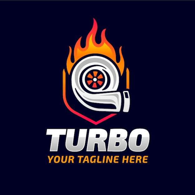 Vector gratuito diseño de logotipo turbo degradado