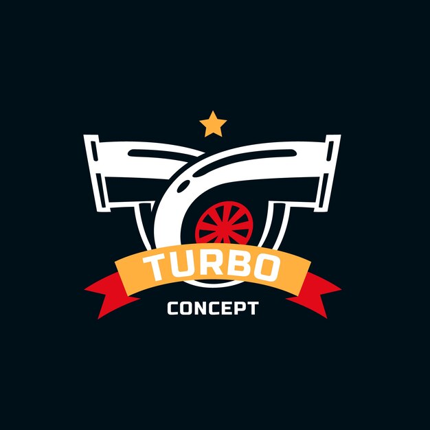 Diseño de logotipo turbo de diseño plano