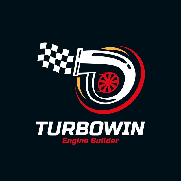 Diseño de logotipo turbo de diseño plano