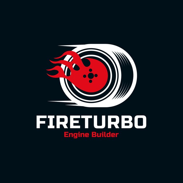 Diseño de logotipo turbo de diseño plano