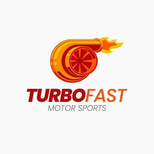 Diseño de logotipo turbo de diseño plano