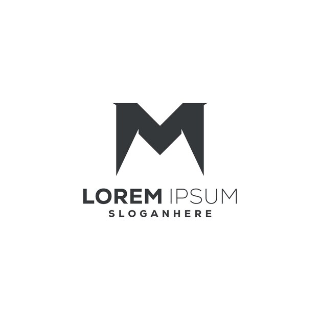 Diseño del logotipo del vector de la letra m