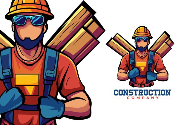Diseño del logotipo vectorial de la empresa de construcción