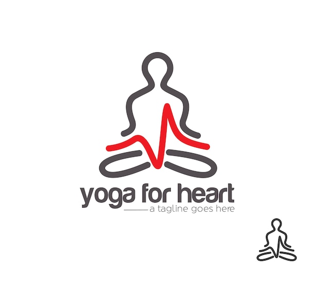 Diseño de logotipo vectorial de yoga de identidad de marca