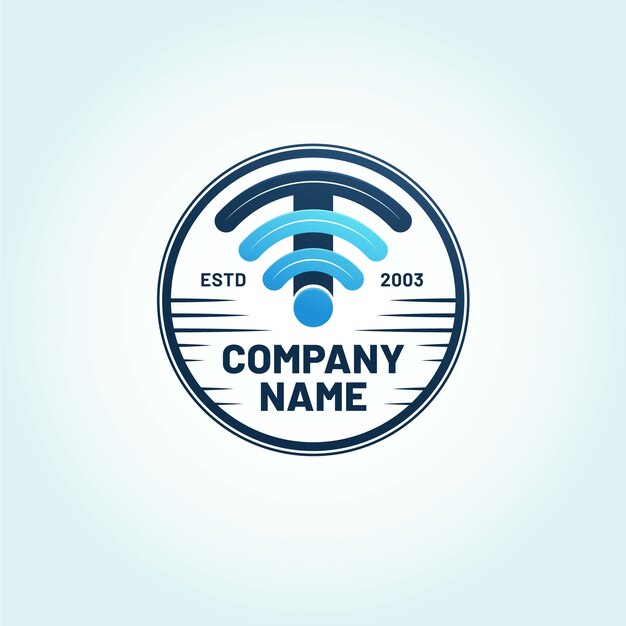 Diseño del logotipo de wifi en gradiente
