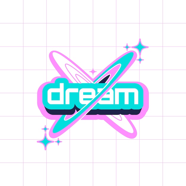 Diseño de logotipo y2k dibujado a mano