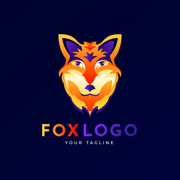 Diseño de logotipo de zorro degradado
