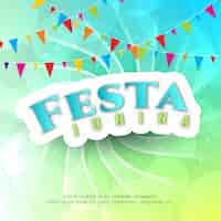 Vector gratuito diseño luminoso verde para festa junina