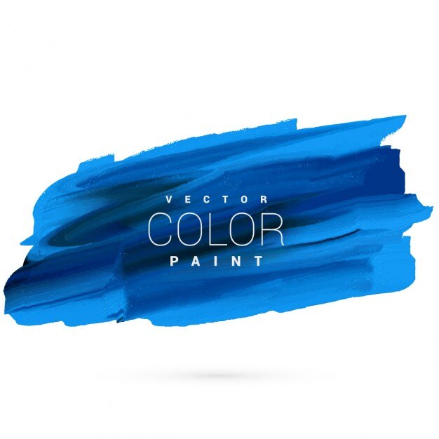 diseño de la mancha de pintura azul del vector mano