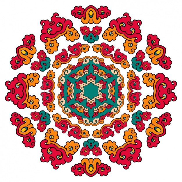 Diseño de mandala a color