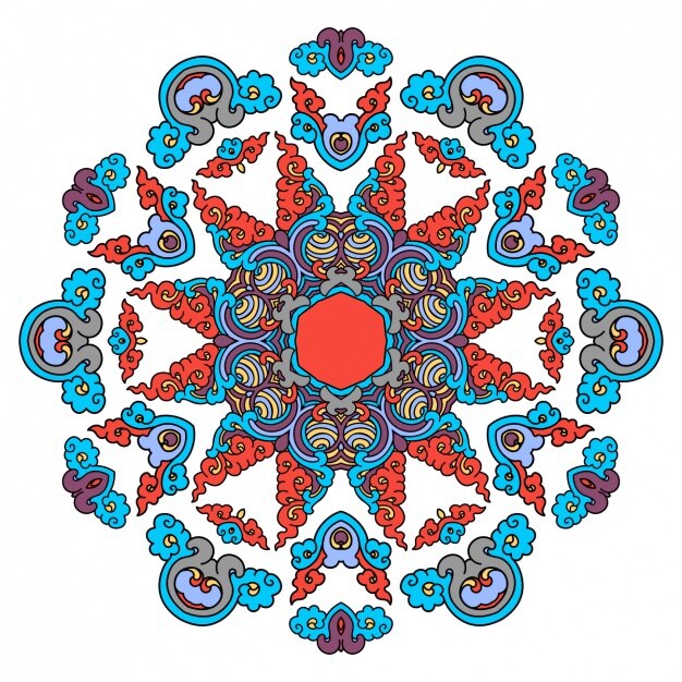 Diseño de mandala a color