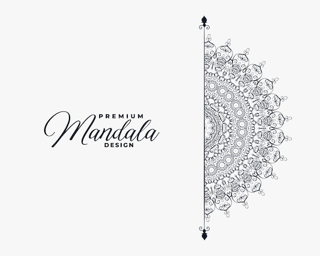 Vector gratuito diseño de mandala decorativo dibujado a mano con espacio de texto