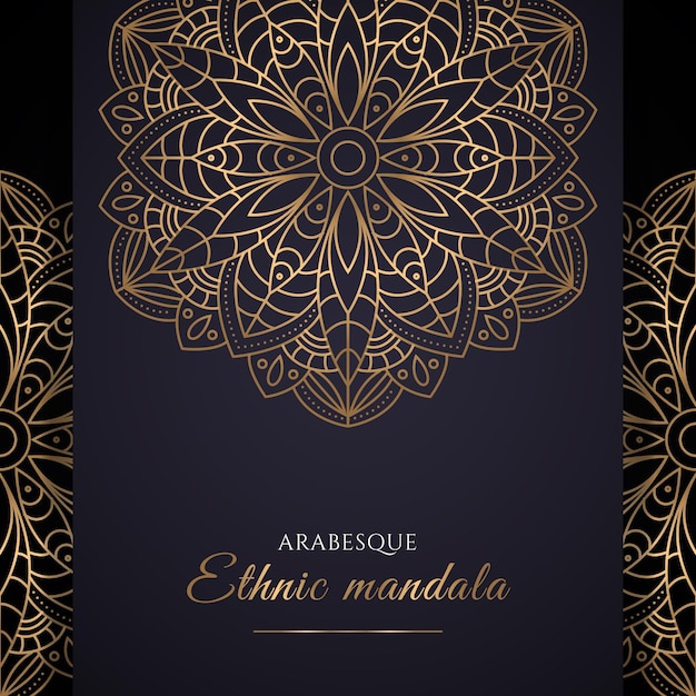 Vector gratuito diseño de mandala dorado degradado