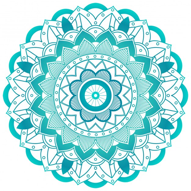 diseño de mandala de flor verde
