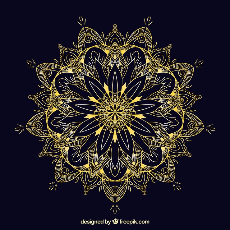 Vector gratuito diseño de mandala lineal