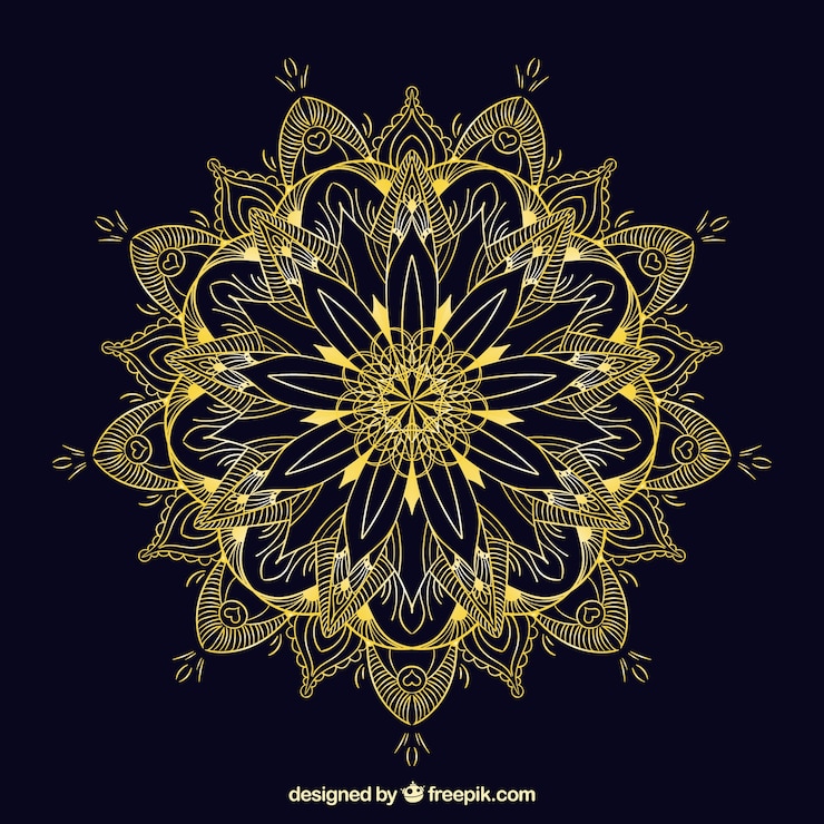 Vector gratuito diseño de mandala lineal
