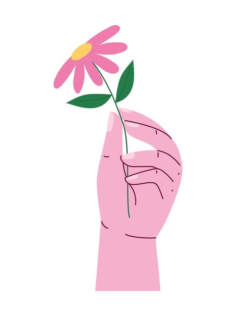Diseño de la mano rosa