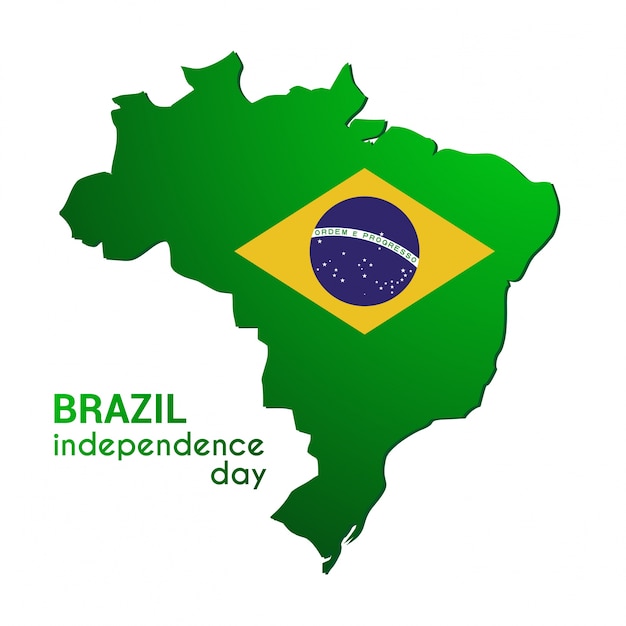 Diseño de mapa para el día de independencia de brasil