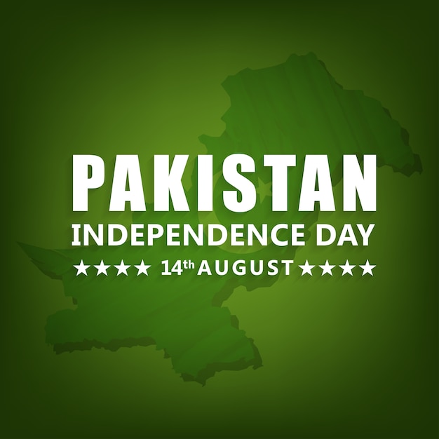 Diseño de mapa para el día de la independencia de pakistan