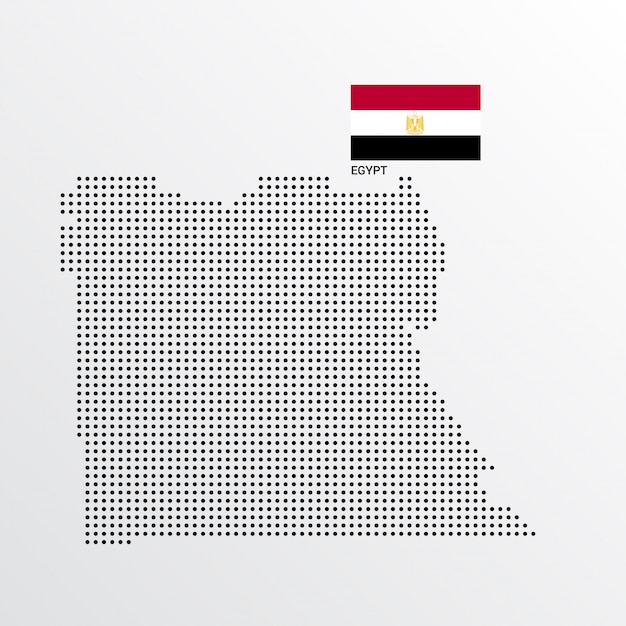 Vector gratuito diseño de mapa de egipto con bandera y vector de fondo claro