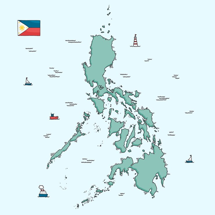 Vector gratuito diseño de mapa de filipinas dibujado a mano
