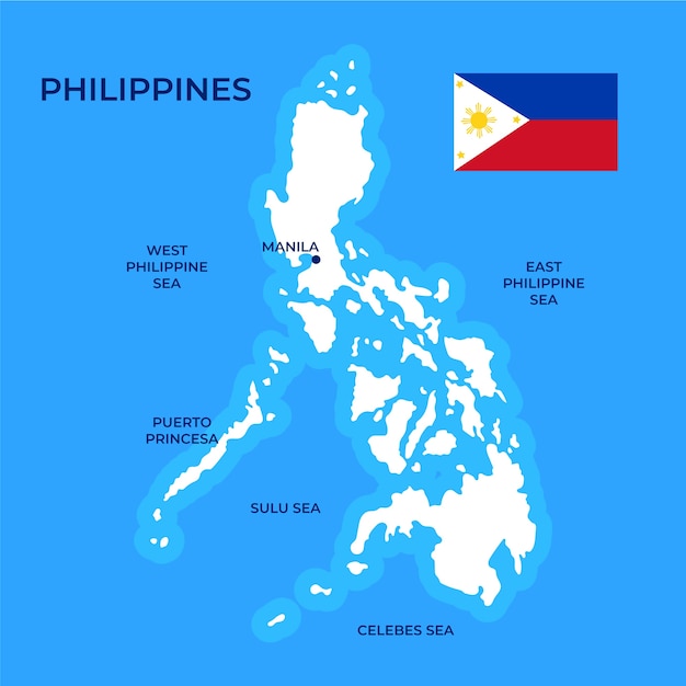 Vector gratuito diseño de mapa de filipinas dibujado a mano