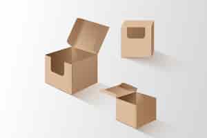 Vector gratuito diseño de maqueta de caja de cubo realista