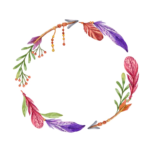 Diseño de marco de acuarela boho