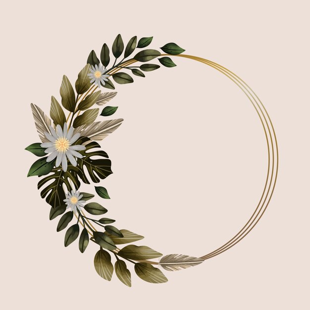 Diseño de marco de acuarela boho