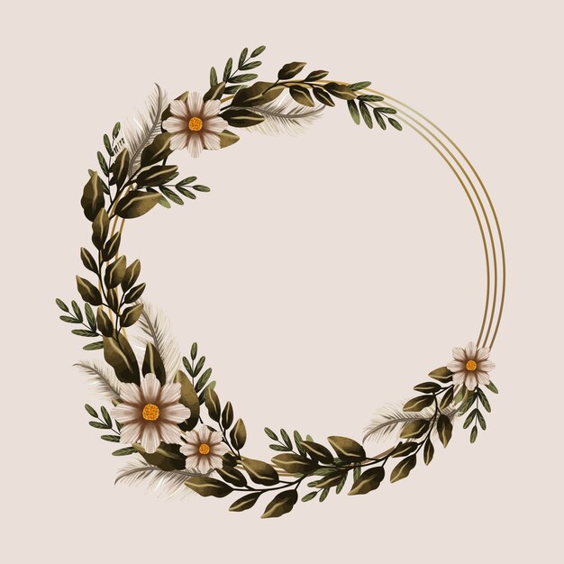 Diseño de marco de acuarela boho