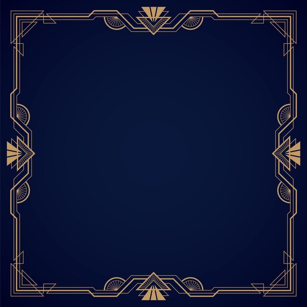 Diseño de marco art deco de diseño plano