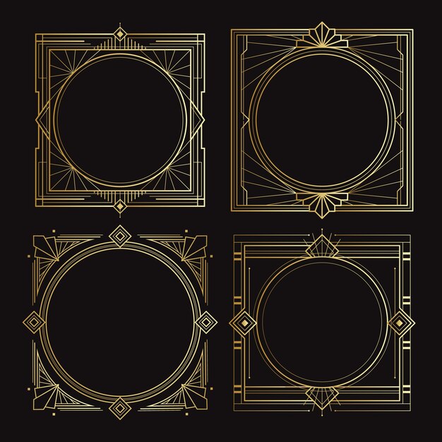 Diseño de marco art déco con gradiente