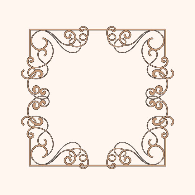 Diseño de marco art nouveau dibujado a mano