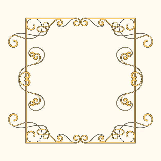 Diseño de marco art nouveau dibujado a mano