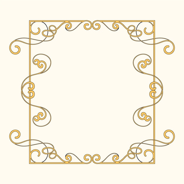Diseño de marco art nouveau dibujado a mano