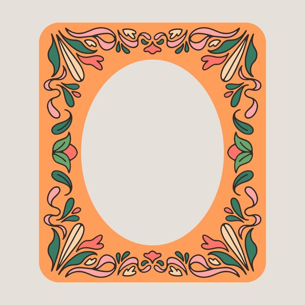 Diseño de marco art nouveau dibujado a mano