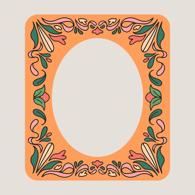 Diseño de marco art nouveau dibujado a mano