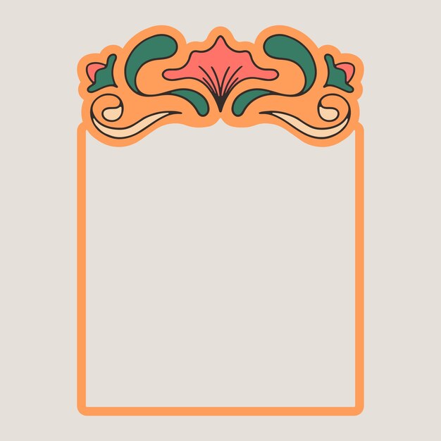 Diseño de marco art nouveau dibujado a mano