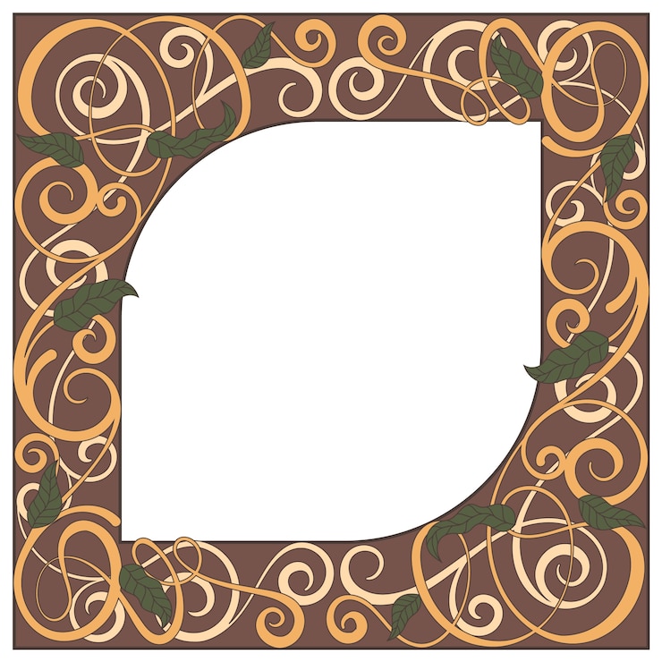 Vector gratuito diseño de marco art nouveau dibujado a mano