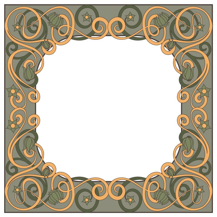 Vector gratuito diseño de marco art nouveau dibujado a mano