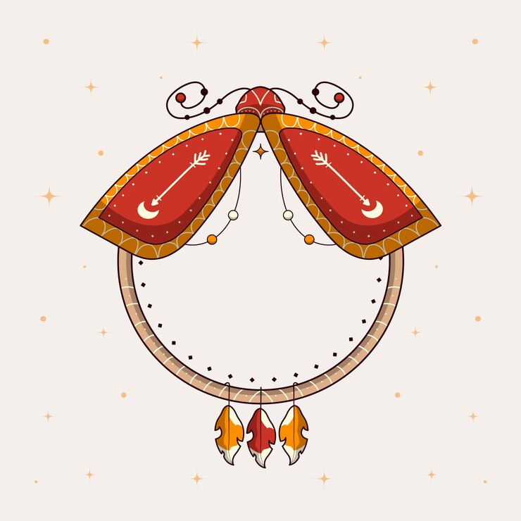 Vector gratuito diseño de marco boho dibujado a mano