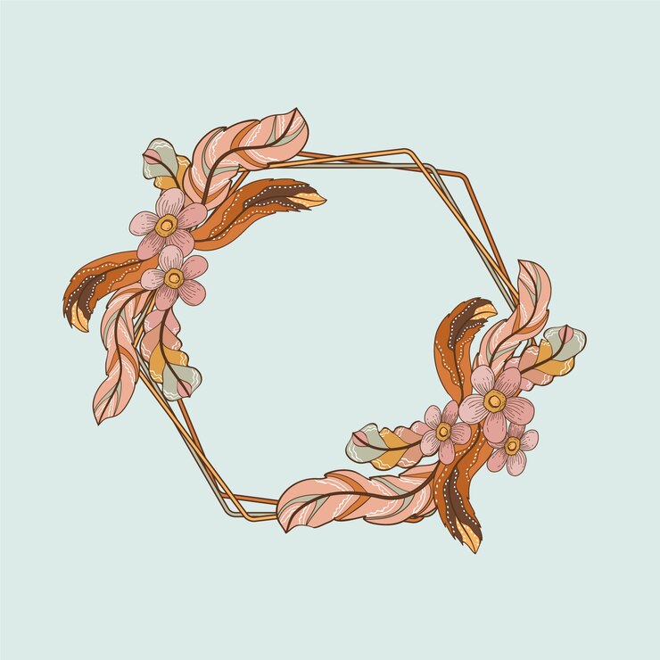 Vector gratuito diseño de marco boho de diseño plano