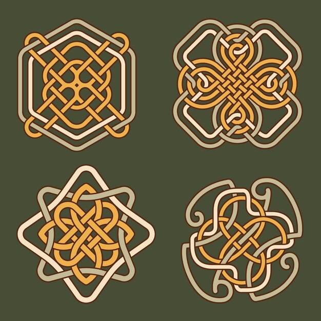 Diseño de marco celta dibujado a mano