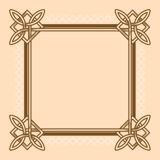 Diseño de marco celta dibujado a mano